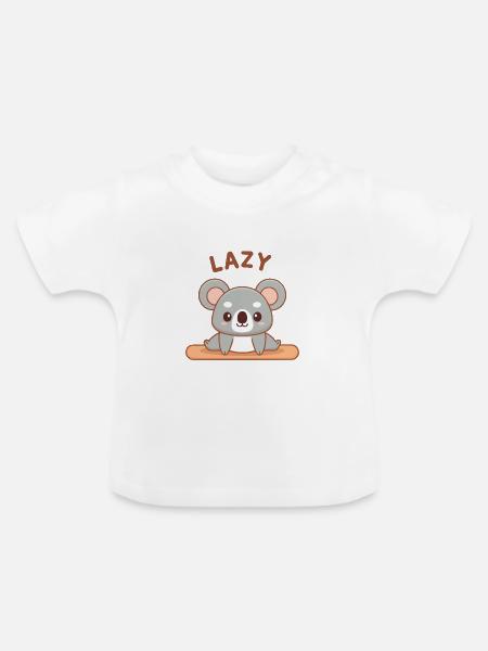 Zen-Koala-Faultier meditiert - Baby Bio-T-Shirt mit Rundhals - Weiß