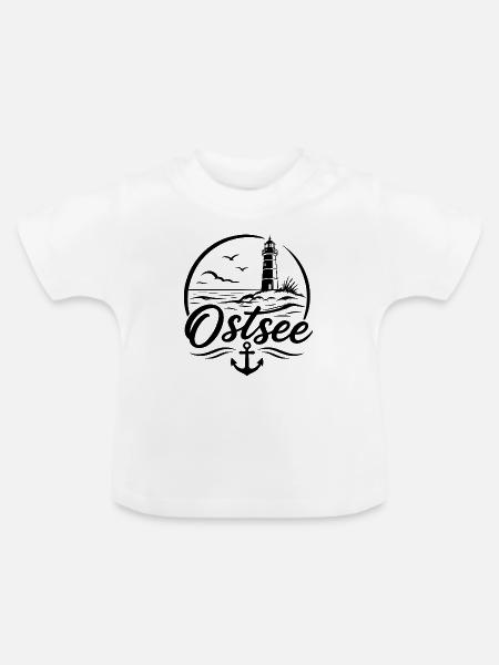 Ostsee - Baby Bio-T-Shirt mit Rundhals - Weiß