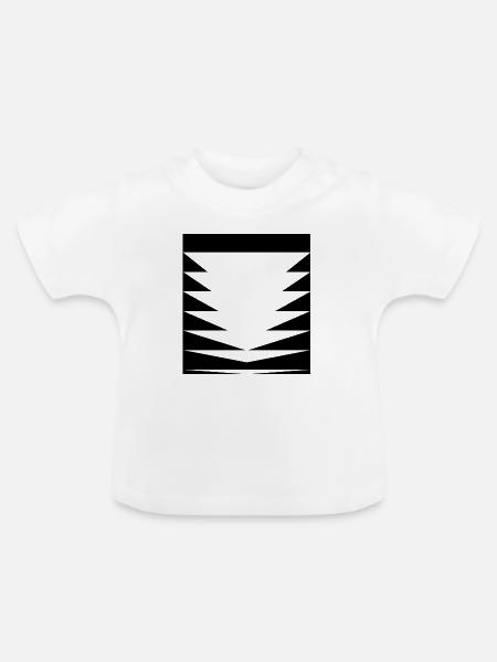 Dreiecks-Musterdesign - Baby Bio-T-Shirt mit Rundhals - Weiß