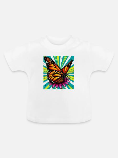 Schmetterling - Baby Bio-T-Shirt mit Rundhals - Weiß