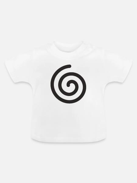 Spirale – Symbol für Leichtigkeit & Entwicklung - Baby Bio-T-Shirt mit Rundhals - Weiß