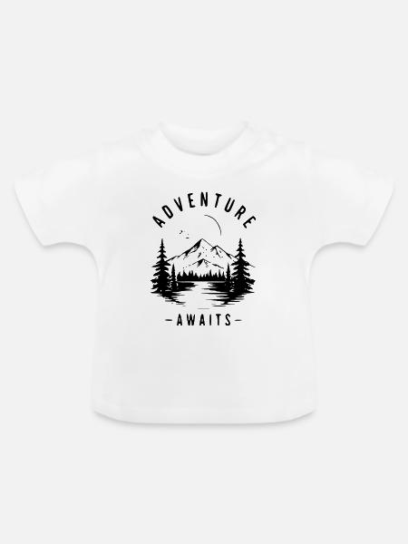 Schwarze Stille Silhouette - Baby Bio-T-Shirt mit Rundhals - Weiß