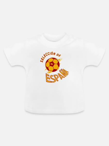 Spanien Fußball Krone Emblem - Baby Bio-T-Shirt mit Rundhals - Weiß