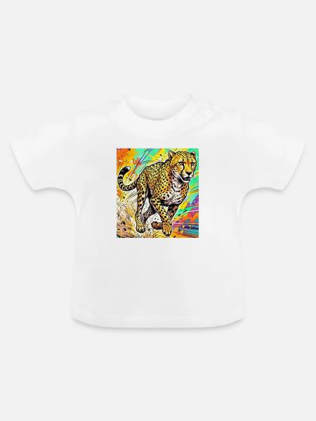 Gepard - Baby Bio-T-Shirt mit Rundhals - Weiß