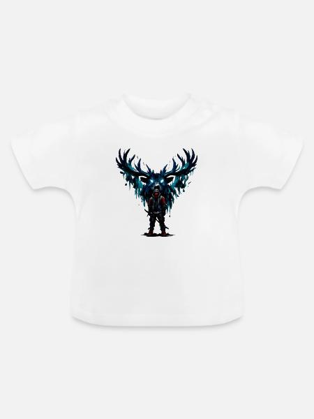 Nachtkrieger mit blauen Flügeln - Baby Bio-T-Shirt mit Rundhals - Weiß