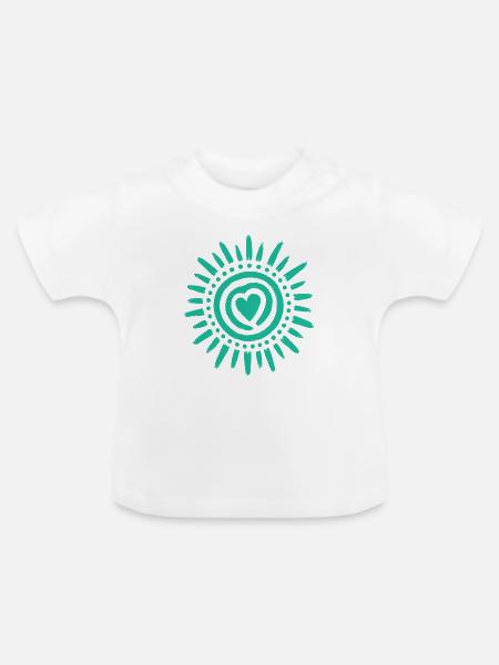 Sonne Herz Kreis - Baby Bio-T-Shirt mit Rundhals - Weiß