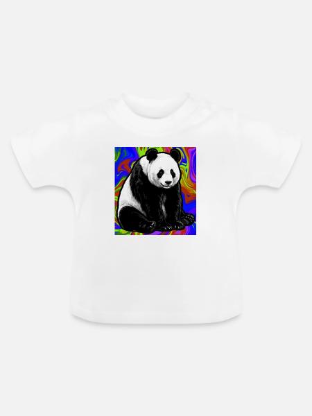 Panda - Baby Bio-T-Shirt mit Rundhals - Weiß