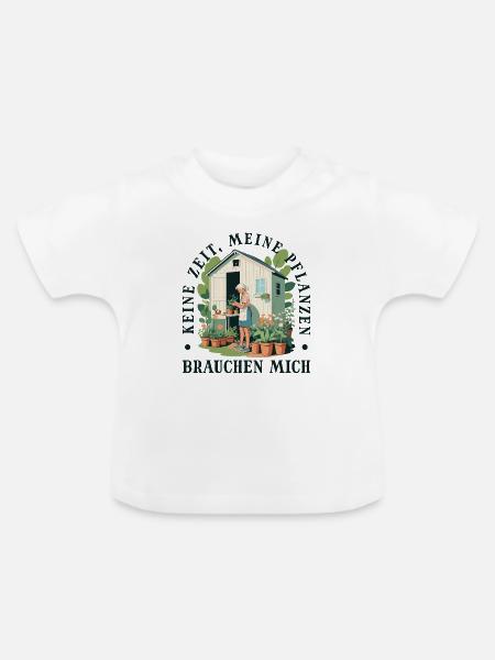 Gärtner Pflanzen Kleingärtner Schrebergarten - Baby Bio-T-Shirt mit Rundhals - Weiß