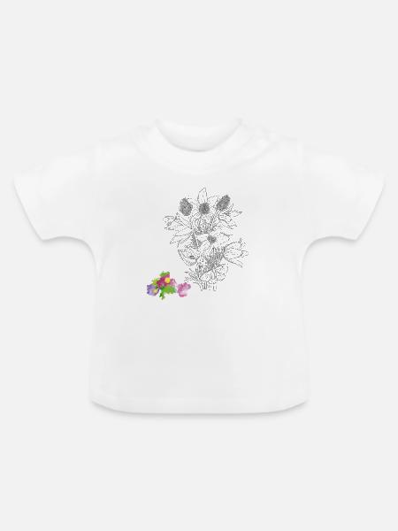 Blumenstrauß - Baby Bio-T-Shirt mit Rundhals - Weiß