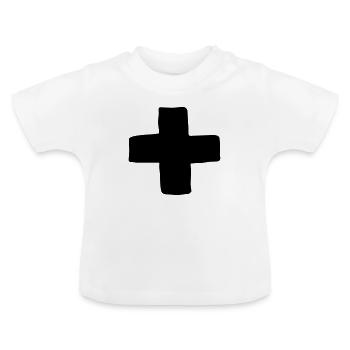 Plus Kreuz - Baby Bio-T-Shirt mit Rundhals - Weiß - Vorne