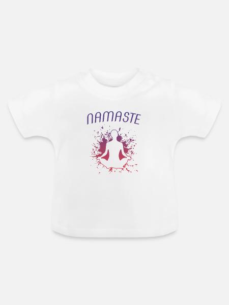Namaste Yoga - Baby Bio-T-Shirt mit Rundhals - Weiß
