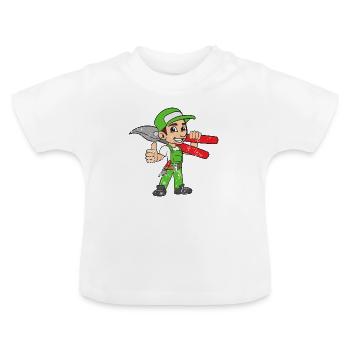Retro Vintage Grunge Style Gartenarbeit Gärtner - Baby Bio-T-Shirt mit Rundhals - Weiß - Vorne