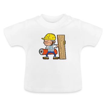 Parquet layers - Baby Organic T-Shirt with Round Neck - white - Front