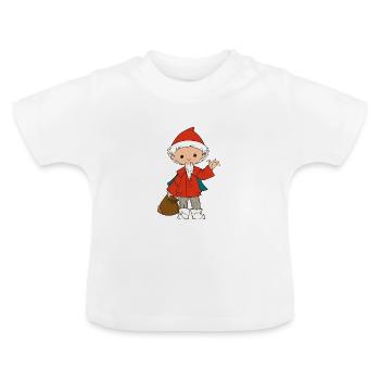Sandmännchen winkt - Baby Bio-T-Shirt mit Rundhals - Weiß - Vorne