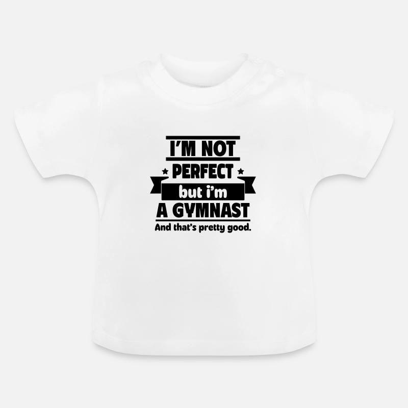 Pas parfait, mais un gymnaste, ça suffit - T-shirt bio col rond Bébé - blanc