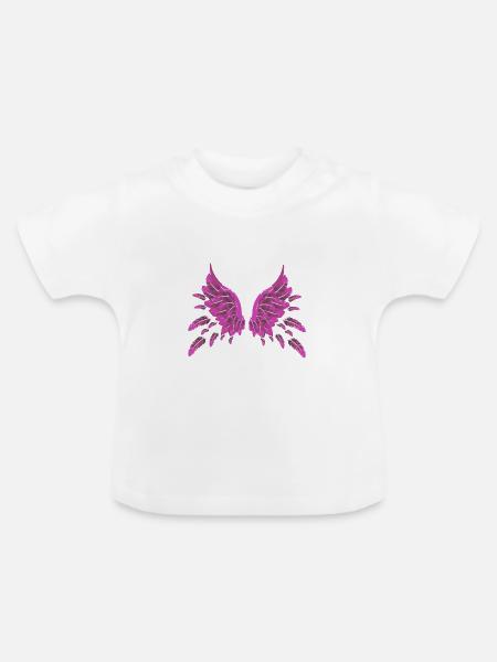 engel,pink,federn,angelwings,Flügel - Baby Bio-T-Shirt mit Rundhals - Weiß