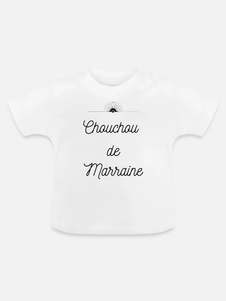 Chouchou de Marraine Tante - T-shirt bio col rond Bébé - blanc