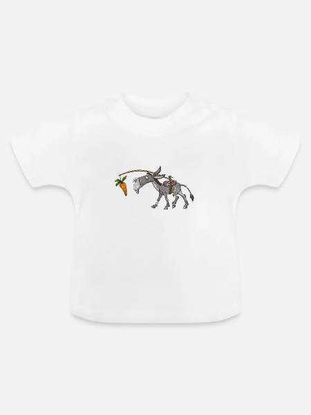 Retro Vintage Grunge Style Esel Karotte Möhre - Baby Bio-T-Shirt mit Rundhals - Weiß