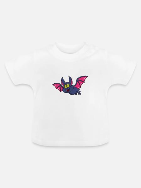 Fledermaus - Baby Bio-T-Shirt mit Rundhals - Weiß