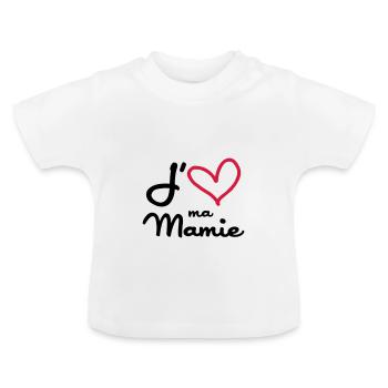 J'aime ma Mamie - T-shirt bio col rond Bébé - blanc - Devant