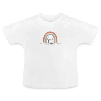 Alena ! Arc-en-ciel, personnalisable - T-shirt bio col rond Bébé - blanc - Devant