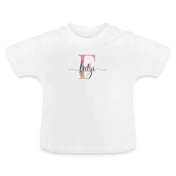 F| Monogramm | Name | Fritzi |Watercolor - Baby Bio-T-Shirt mit Rundhals - Weiß - Vorne