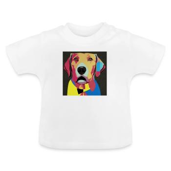Dachshund Pop Art - Baby Organic T-Shirt with Round Neck - white - Front