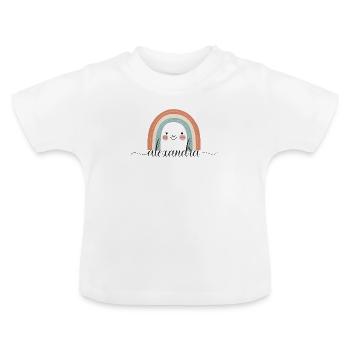 Alexandra! Rainbow, customisable - Baby Organic T-Shirt with Round Neck - white - Front