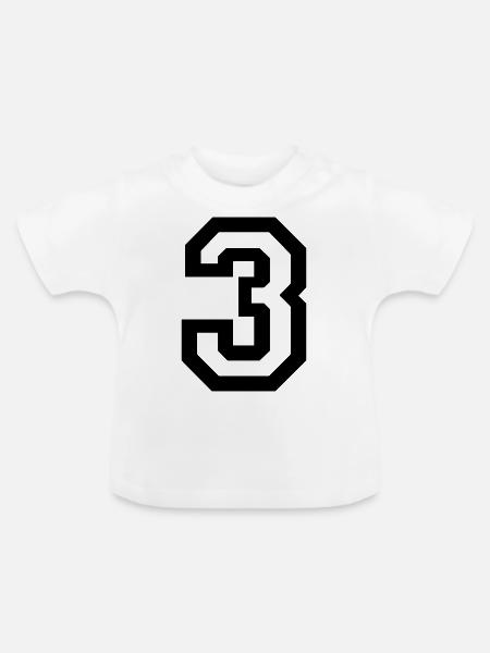 3 Collegestyle - Baby Bio-T-Shirt mit Rundhals - Weiß