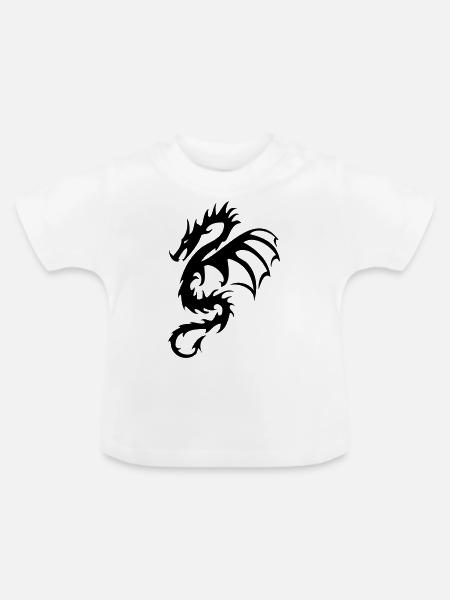 Drache Dragon 4 - Baby Bio-T-Shirt mit Rundhals - Weiß
