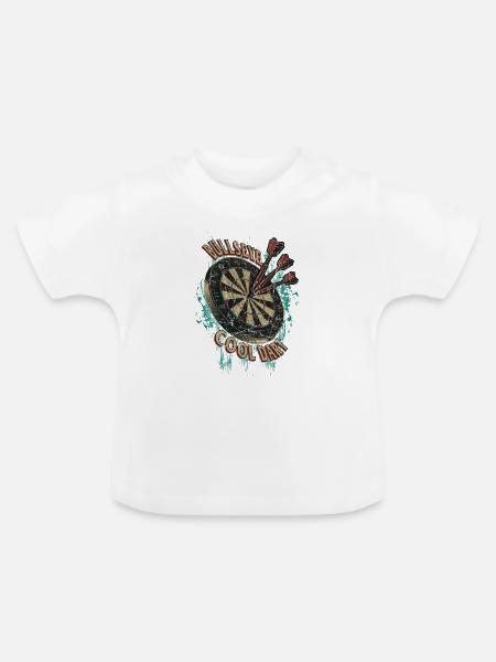 Bullseye Cool Dart - Dart T-Shirts RAHMENLOS - - Baby Bio-T-Shirt mit Rundhals - Weiß