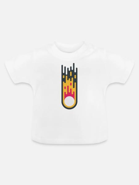 Meteor | Flat Design - Baby Bio-T-Shirt mit Rundhals - Weiß