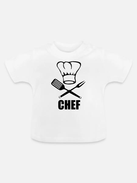Kochen - Baby Bio-T-Shirt mit Rundhals - Weiß