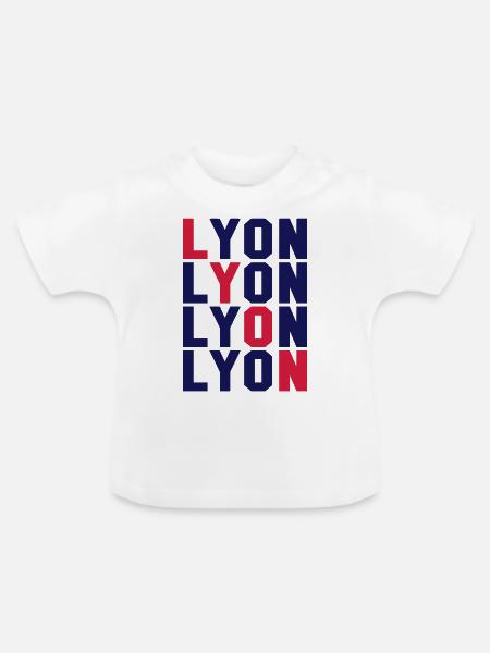 Lyon Gitter - Baby Bio-T-Shirt mit Rundhals - Weiß