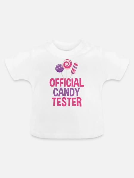 OFFICIAL CANDY TESTER - Baby Bio-T-Shirt mit Rundhals - Weiß