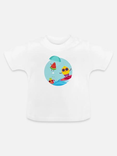 Obst - Baby Bio-T-Shirt mit Rundhals - Weiß