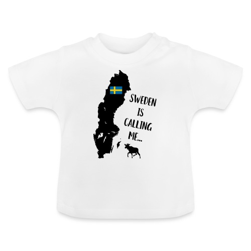 Schweden Flagge Karte Elch Spruch - Baby Bio-T-Shirt mit Rundhals