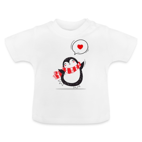 Natale Pinguino adorabile - Maglietta ecologica con scollo rotondo per neonato