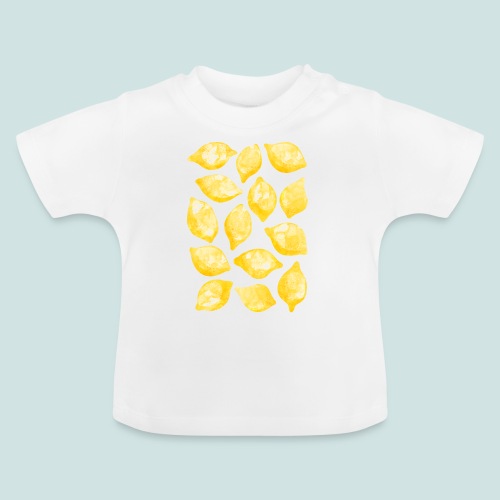 Lemon Watercolor - Baby Organic T-Shirt with Round Neck