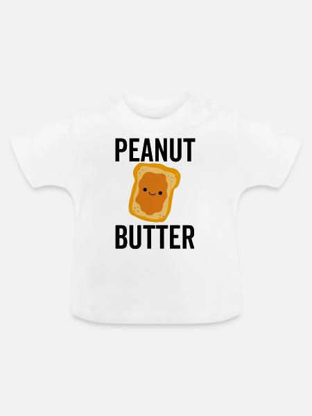 Erdnussbutter - Baby Bio-T-Shirt mit Rundhals - Weiß