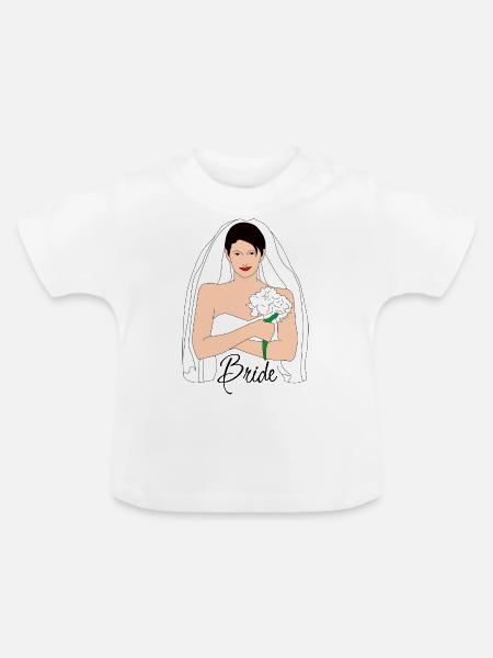 bride schwarz - Baby Bio-T-Shirt mit Rundhals - Weiß