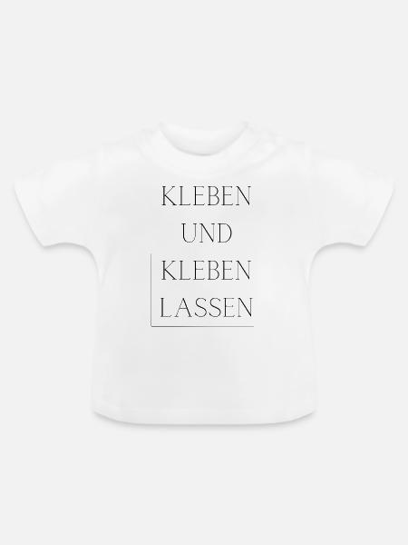 Kleben und Kleben lassen - Baby Bio-T-Shirt mit Rundhals - Weiß