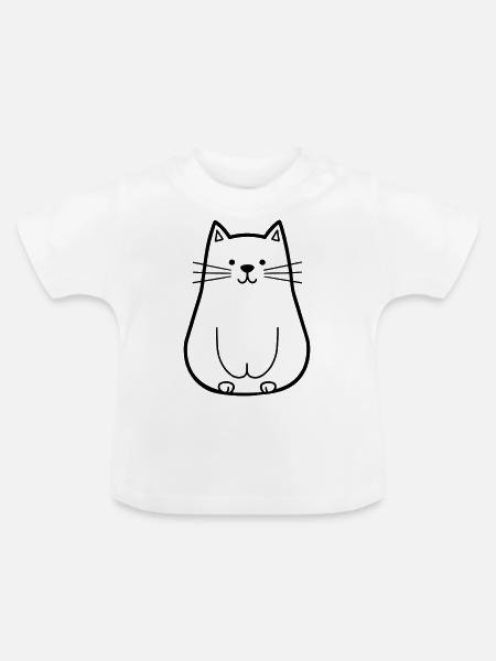 Katze - Baby Bio-T-Shirt mit Rundhals - Weiß