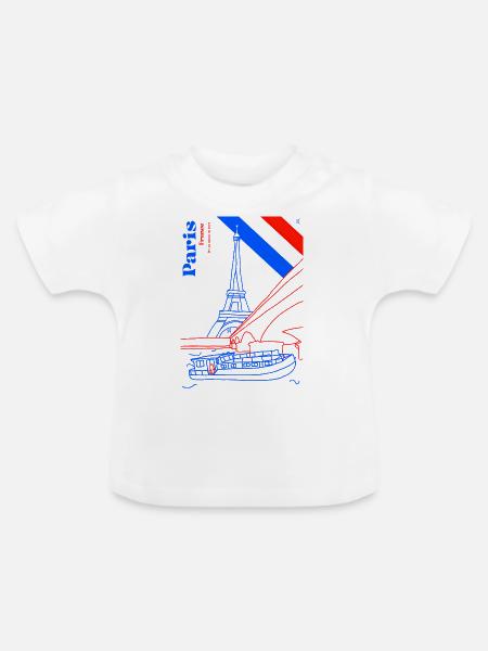 Paris und seine Eiserne Lady - Baby Bio-T-Shirt mit Rundhals - Weiß