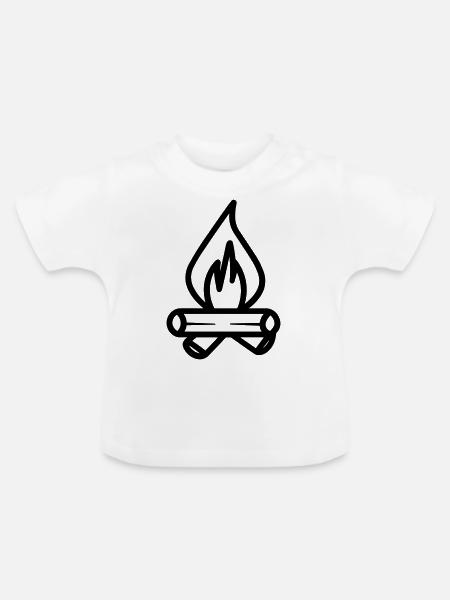 Lagerfeuer - Baby Bio-T-Shirt mit Rundhals - Weiß