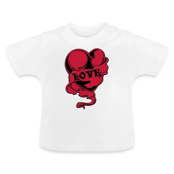 herz - T-shirt bio col rond Bébé - blanc - Devant