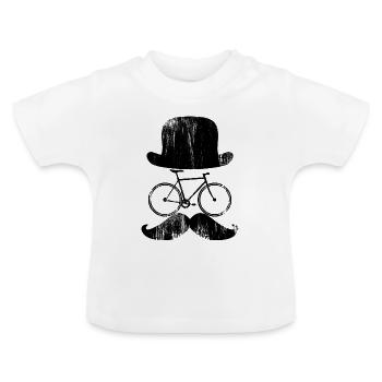 Hipster Fahrrad Radfahrer - Baby Bio-T-Shirt mit Rundhals - Weiß - Vorne