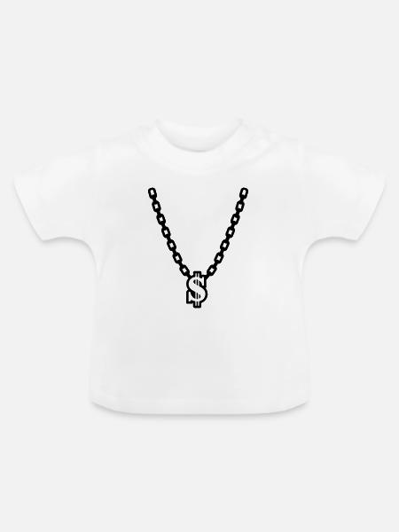 Halskette - Baby Bio-T-Shirt mit Rundhals - Weiß