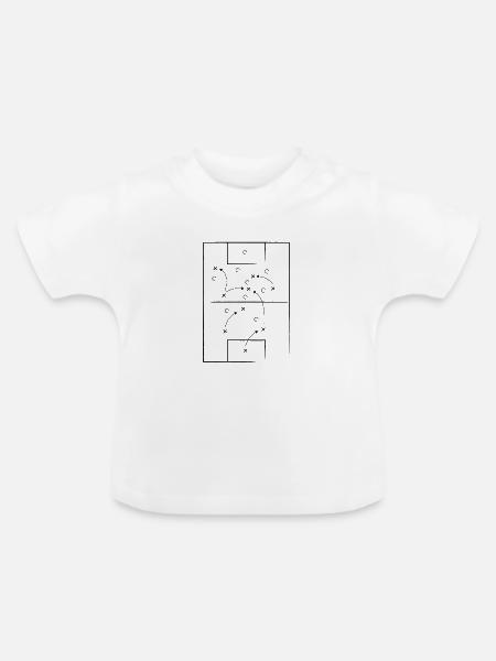 Fußball Taktik - Baby Bio-T-Shirt mit Rundhals - Weiß