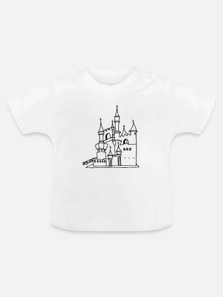 Schloss - Baby Bio-T-Shirt mit Rundhals - Weiß